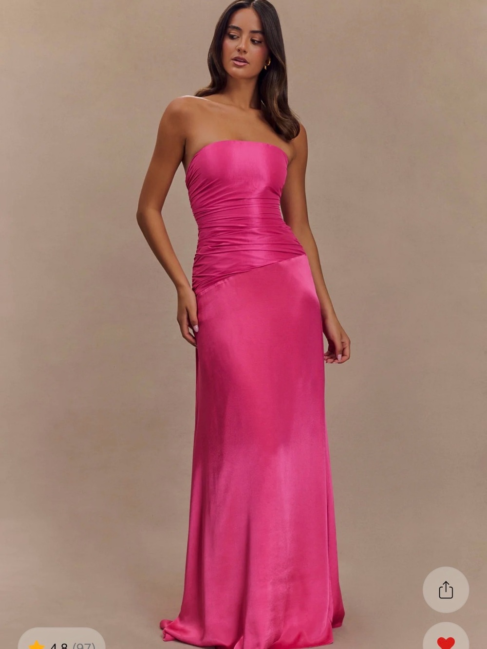 Serena Strapless Taffeta Maxi Dress - Crimson Pink